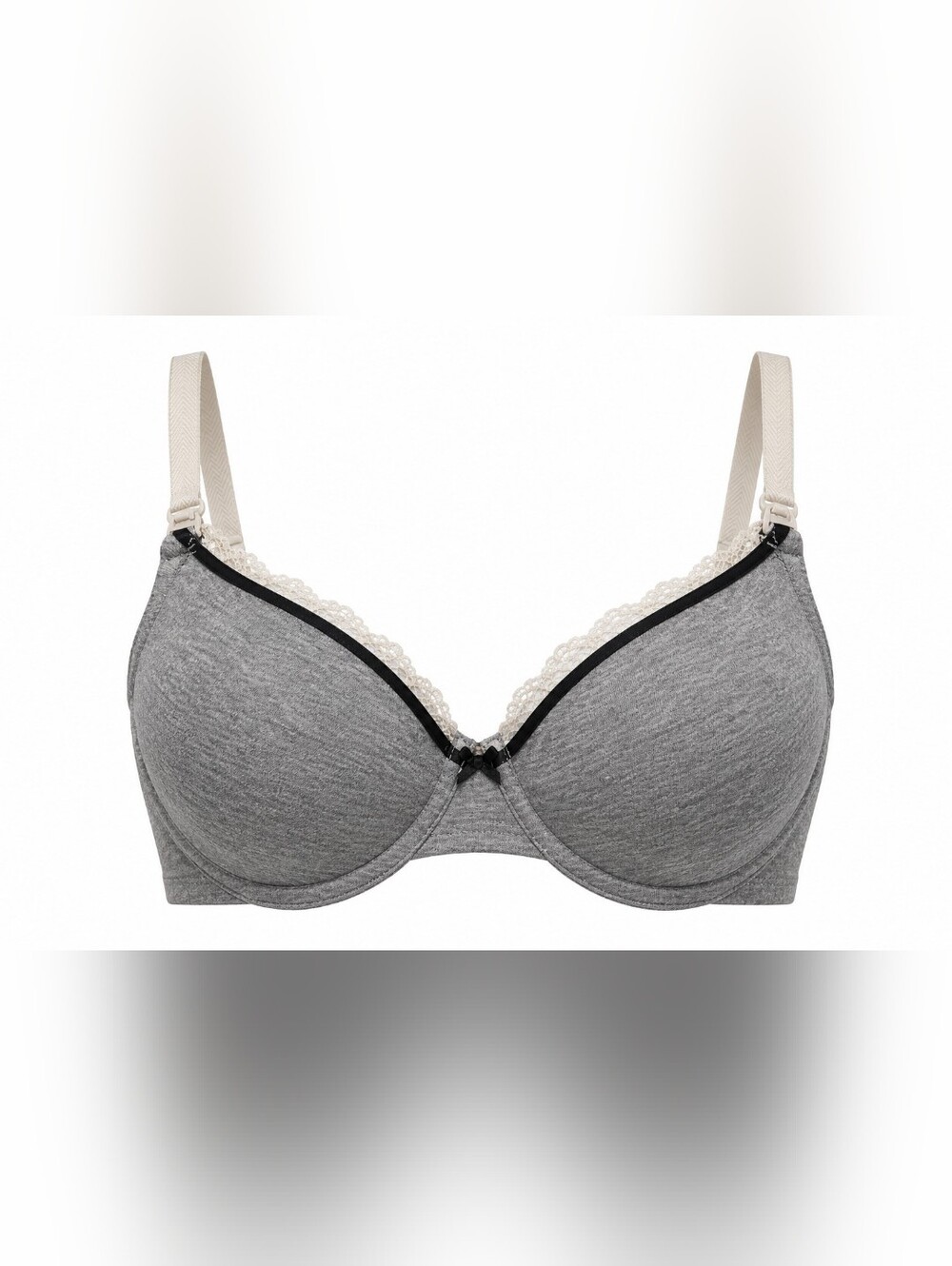 NWT Motherhood Maternity Nursing Bra 36DD Gray Underwire Padded T-Shirt Bra